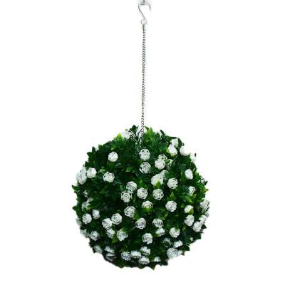 China Hot Sale Wedding Minimalist Artificial Grass Ball Hanging Hanging Grass Balls With Flower For Home Decor MY2259 for sale