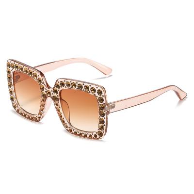 China Fashion Sunglasses 2022 Sunglass Oculos de Diamond Sunglasses Kids UV400 Sun Glasses Brand Lovely Glass Big Frame Oversized Girls Baby Boy for sale