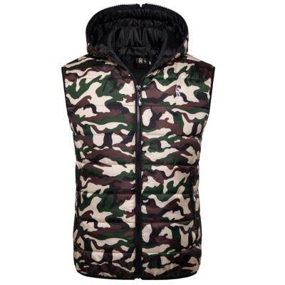 China OEM High Quality Waterproof American Winter Men's Outdoor Casual Body Warmer Sleeveless Jacket Zip Up Lightweight Camouflage Stripper Vest for sale