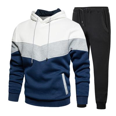 China Anti-Wrinkle In Running High Quality Men's Novelty Color Block Hoodies And Sweat Pants Comfortable Sport Outwear Tracksuit for sale