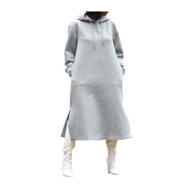 China Anti-wrinkle reasonable price winter clothes women's oversized long sleeve hoodie open mid length dress for sale