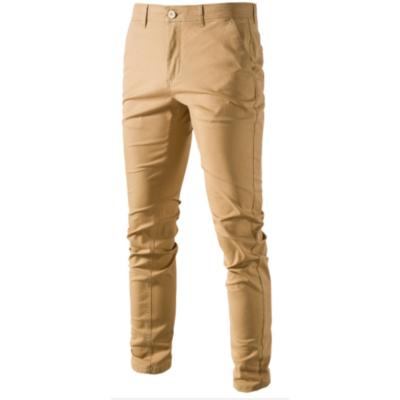 China Whole Sale High Class Anti-pilling Custom Make Men's Casual Slim Fit Long Straight Pants Trouser 100% Cotton Chino Pocket Khaki Pants OEM for sale