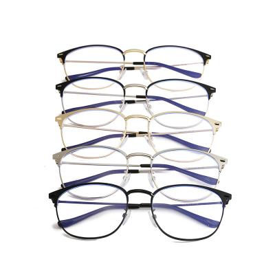 China Gullvine CJ8736 Anti Blue Light Customize High Quality Modern Metal Double Square Bridge Retro Fashion Glass Optical Blue Light Frames for sale