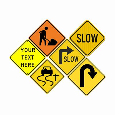 Κίνα Custom Yellow Slow Down Warning Reflective Traffic Signs For Road Safety προς πώληση