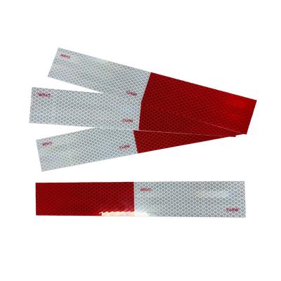 China Red White DOT-C2 Approved Reflective Safety Tape Self Adhesive For Truck Vehicles for sale