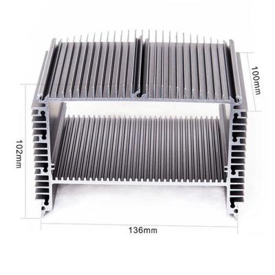 China Custom Heatsink Square Anodize Led Aluminum Electrical Channel Extrusion Profile Cosing Housing Heatsink Box for sale