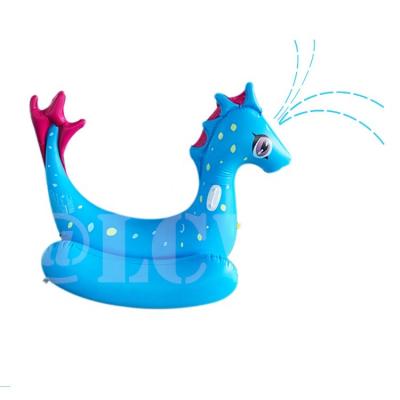 China Lovely Ride On Swimming Pool Float Dinosaur Pool Inflatable Sprinkler 160CM for sale