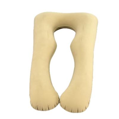 China LC Flocked PVC Soft Inflatable Pregnancy Pillows U Shaped Full Body Maternity Pillow Inflatable Pregnancy Pillows for Sleeping zu verkaufen