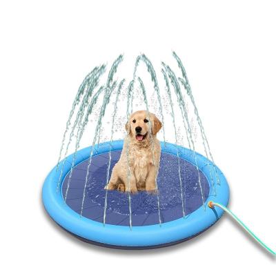 China LC Water Splash Sprinkler Pad for Dogs Pet Shower Sprinkler PVC Pet Toys Dog Splash Pad zu verkaufen