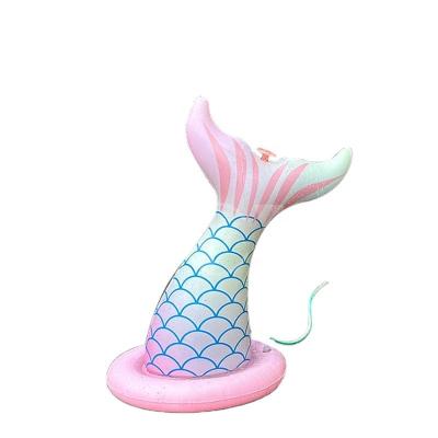 China LC Mermaid Water Toys For Boys Girls Summer Outdoor Game Backyard Blow Up Spray Toy Inflatable Water Sprinkler For Kids for sale