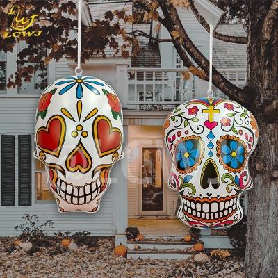 China Softball Fans' Must-Have Inflatable Halloween Sugar Skull Decoration For Yard Garden for sale