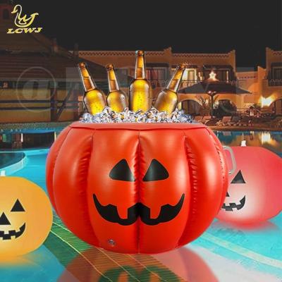 China LC Halloween pompoen serveren buffet bar koeler voedsel container drank houder opblaasbare ijsbak voor zomer BBQ zwembad feest Te koop