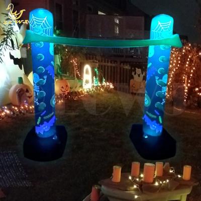 China LC achtertuin games Indoor Holiday Fun Luminous Halloween Decor opblaasbaar Limbo spel met LED-licht voor volwassenen en familie Te koop