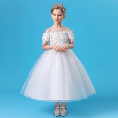 China New Anti-wrinkle children's princess dress full lace one shoulder skirt flower child wedding dress dress for sale