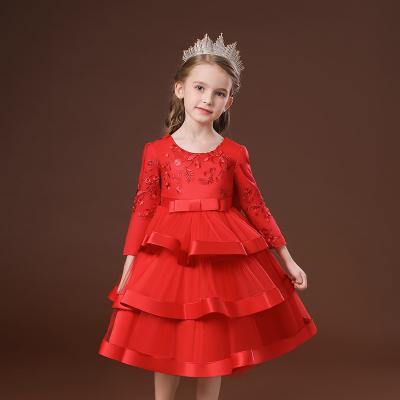 China New Autumn Anti-wrinkle Dress Pompous Skirt Girl Fashionable Runway Flower Child Action Wear for sale