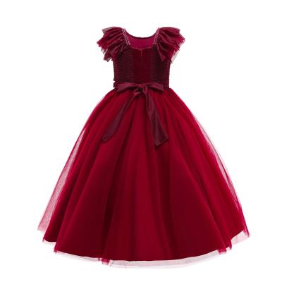 China CARISA Anti-wrinkle girl princess dress gauze atmosphere performance little girl pompous wedding dress for sale