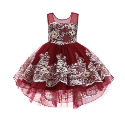 China A23 Girls Dress 2020 New Design Sleeveless Tow Dress Hand-Beaded Embroidery Anti-Static for sale