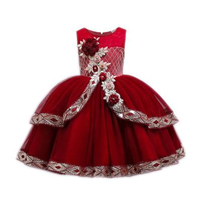 China 1766 Fairy Dress Girls Dress Sleeveless Mesh Princess Banquet Decoration Flower Dress for sale