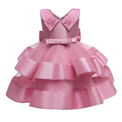 China 2110 Sleeveless Latest Design Dress For Party Girl Bowknot 100% Cotton Ball Gowns for sale