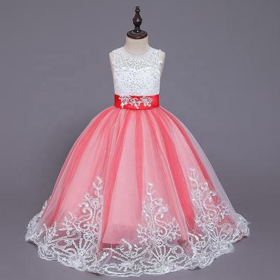 China X10783 Anti-Static Gauze Dress Tow Bow Decorated Girl's Dress for sale