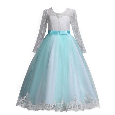 China European and American Children's Wedding Dresses Anti-static Seven-sleeve Lace Princess Skirt 1572 for sale