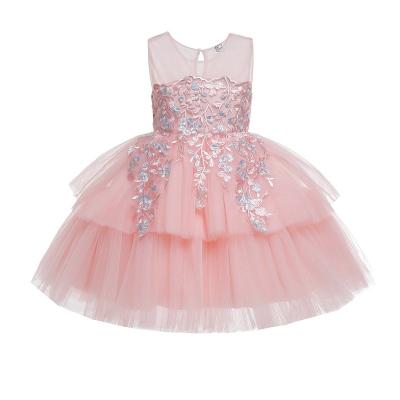 China Anti-wrinkle kids dress sleeveless multi-layer mesh princess dress knee-length skirt show skirts 0178 for sale