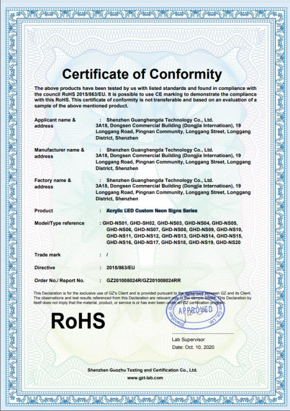 RoHS - Shenzhen Guanghengda Technology Co., Ltd.