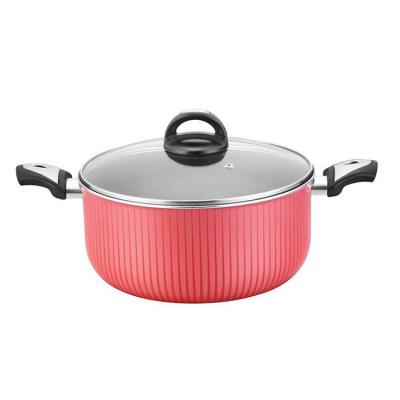 China High Quality Sustainable Easy To Use Non Stick Aluminum Stripe Casserole Pan Gas Wok From Joycook for sale