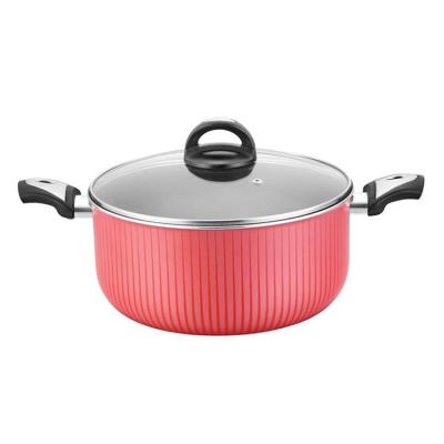 China High Quality Non Sustainable Aluminum Stick Casserole Stripe Wok Egg Pot And Frying Pan for sale