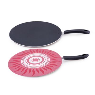 China Non Stick Sustainable High Quality Stripe Frying Stripe Tawa Nonstick Cookware Sets Aluminum Pan for sale