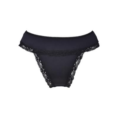 China Breathable Hot Selling Girls Panties Black Bow Hollow Out Ladies Underwear Women's Sexy Lace Thongs Traceless for sale