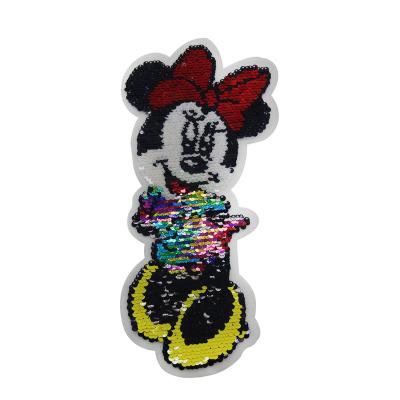 China Computer Embroidered 3D Embroidered Fabric With Flat Embroidered Seal Garment Accessories Patch Sequin Decoration for sale