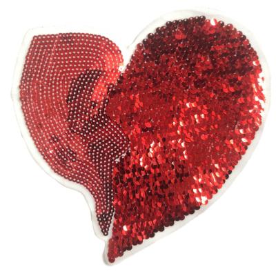 China low price 3D direct supply red heart sequin embroidery for sale