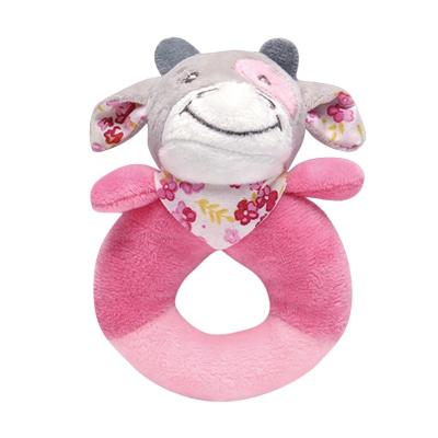 China Colorful Voice Rhinoceros Plush Baby Toy Rattle Bell Ring Plush Soft Stuffed Baby Bell Toy for sale