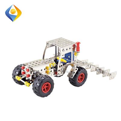 China Metal Toys Educational 3D Intelligence Building Block Collect DIY Metal Puzzle Assembly Kit Engineering Vehicle for sale