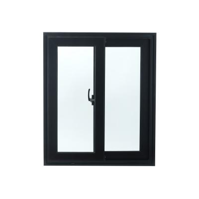 China Hot Selling Energy Efficient Aluminum Sliding Windows Heat Insulation Black Tempered Glass Doors And Windows For Home for sale