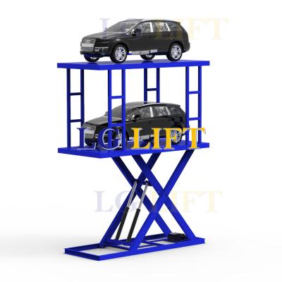 China Car Lift For Underground Double Scissor Platform Basement Garage Car Lift Customized Underground Hydraulic Car Lift for sale