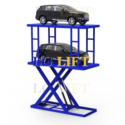 China Car Lift For Underground Double Platform Hydraulic Scissor Lift Customized Underground Basement Garage Car Lift for sale