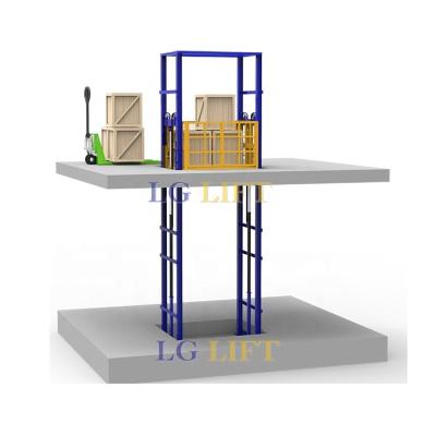 China Warehouse Cargo Lift LGLIFT Customized Industrial Anti-rust Anti-ski Inside Hydraulic Cargo Lift Crane Warehouse Freight Lift For Goods Lift for sale