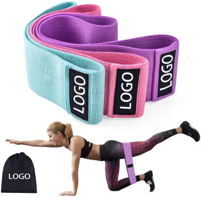 China Manufacturer Custom Logo Fabric Cotton Ankle Fitness Bandas Durable/Wearable Elastic Fitness Bands for sale