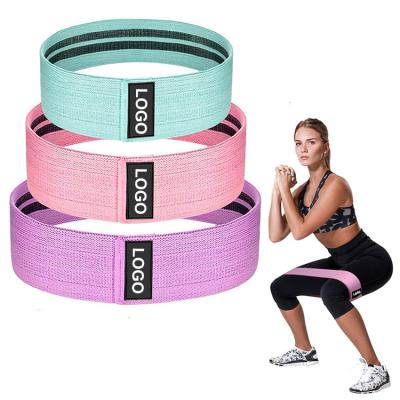 China Custom Logo Private Label Hip Circle Elastic Elastic Resistance Booty Band Durable/Wearable Fabric Cotton Premium For Yoga Glute for sale