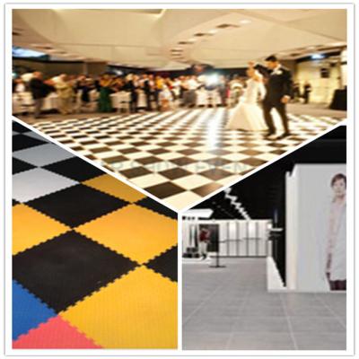 China 3W Interlocking Plastic Iinyl Dance Flooring Tiles Patterns For Exhibitions Hall for sale