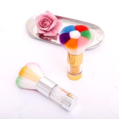 China Transparent NAIL Rod with Diamond Dust Brush Size Makeup Brush Nail Cleaning Dust Brush for sale