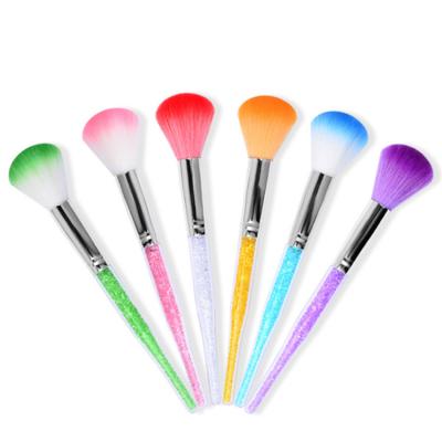 China Transparent NAIL Rod with Diamond Dust Brush Size Makeup Brush Nail Cleaning Dust Brush for sale