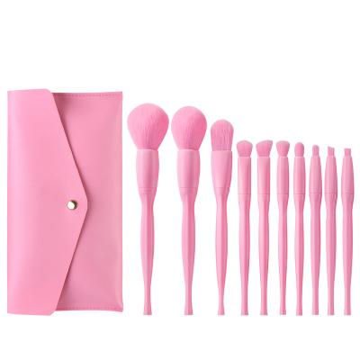 China Angular Blush Banfi 10pcs Fluorescent Light Candy Brushes With Filter Bezel Drop Shipping for sale