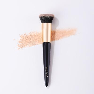 China Fan Sweep Banfi 2021 Portable High Quality Wooden Handle Base Simple Flat Head Makeup Brush for sale