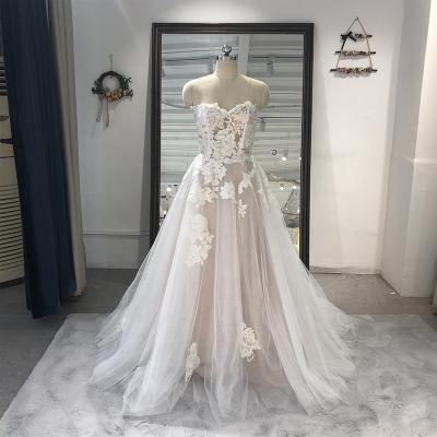 China Jancember OWD-H2366 Anti-Static Princess Embroidered Sleeveless Flower Sweetheartwedding A-Line Dresses Dress for sale