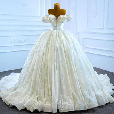 China Jancember RSM67225 Breathable Short Sleeve Beading Sequin Ball Gown Wedding Dress Elegant Bridal Dress for sale