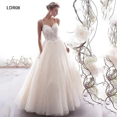 China Real Breathable Sweetheart Neckline Jancember LDR08 Lace Wedding Dress Spanish Wedding Dresses for sale