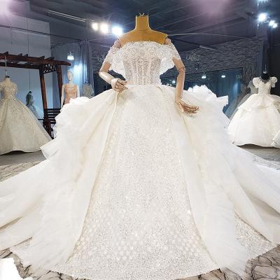 China Jancember HTL2126 Breathable Ivory Lace No Off The Shoulder Wedding Dresses Bridal Gown for sale